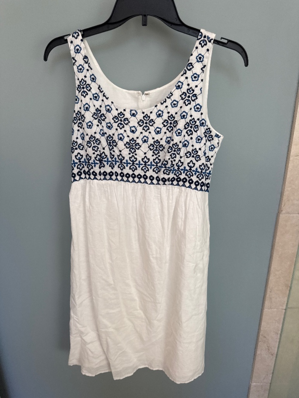Loft babydoll dress with embroidered top.